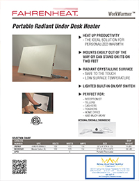 Fahrenheat Portable Radiant Under Desk Heater Royal Electric