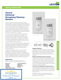 Leviton – Universal Occupancy Sensors