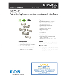 Bussmann by Eaton – 1025HC Series High Current SMT Ceramic Tube Fuses