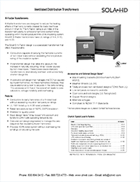 Sola HD – K Factor Ventilated Distribution Transformers